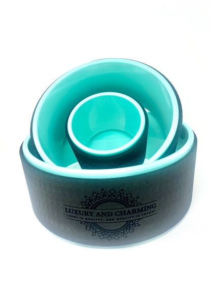 Yoga Wheel Foam Roller Stretching Backbend Core Strength Posture Impr.. Set of 3